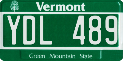 VT license plate YDL489