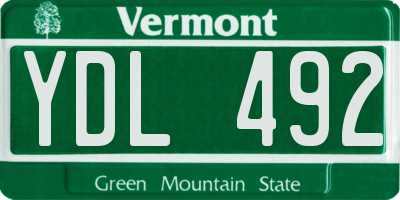 VT license plate YDL492