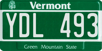 VT license plate YDL493