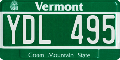 VT license plate YDL495
