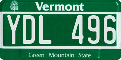 VT license plate YDL496