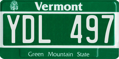 VT license plate YDL497