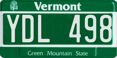 VT license plate YDL498