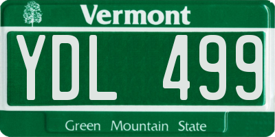 VT license plate YDL499