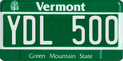VT license plate YDL500