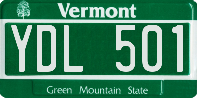 VT license plate YDL501