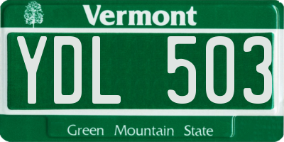 VT license plate YDL503