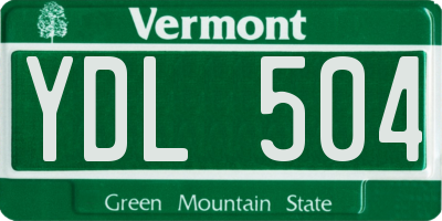 VT license plate YDL504