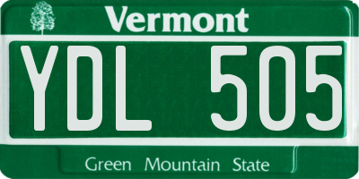 VT license plate YDL505
