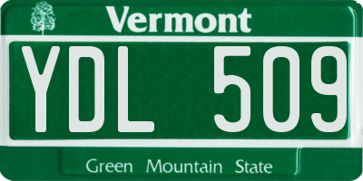VT license plate YDL509