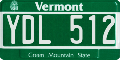 VT license plate YDL512