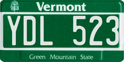 VT license plate YDL523