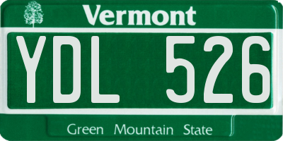 VT license plate YDL526