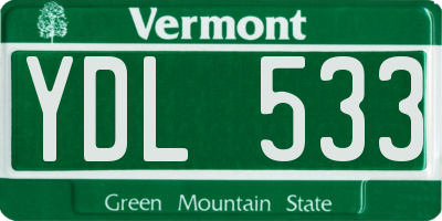 VT license plate YDL533