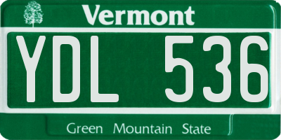 VT license plate YDL536
