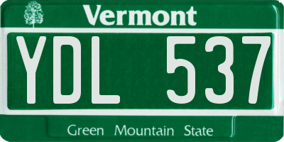VT license plate YDL537