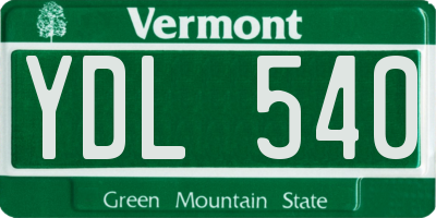VT license plate YDL540