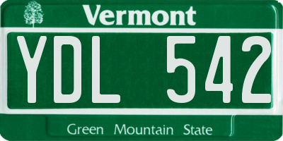 VT license plate YDL542
