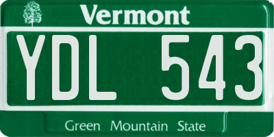 VT license plate YDL543