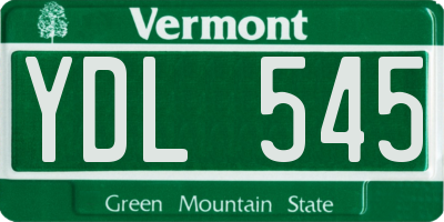 VT license plate YDL545