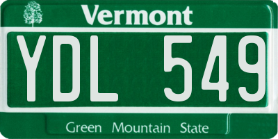 VT license plate YDL549