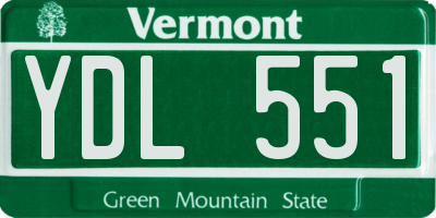 VT license plate YDL551