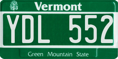 VT license plate YDL552