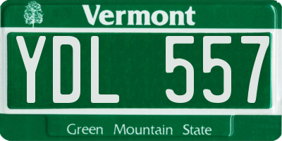 VT license plate YDL557