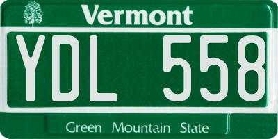 VT license plate YDL558