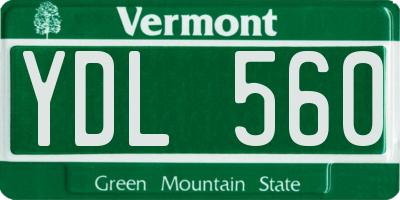 VT license plate YDL560