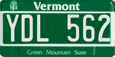 VT license plate YDL562