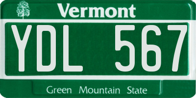 VT license plate YDL567