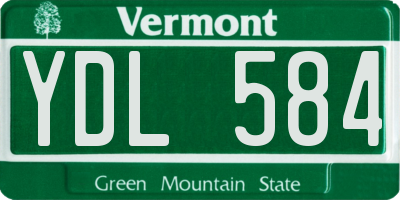 VT license plate YDL584