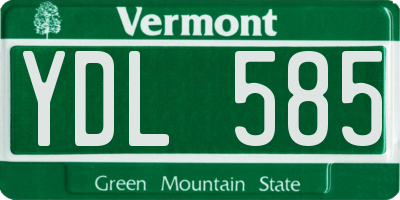 VT license plate YDL585