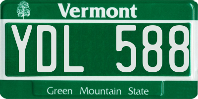 VT license plate YDL588