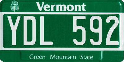 VT license plate YDL592