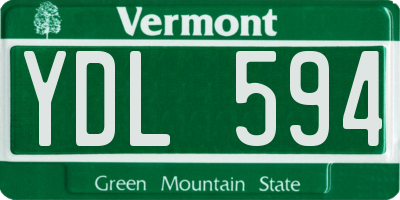 VT license plate YDL594