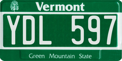 VT license plate YDL597