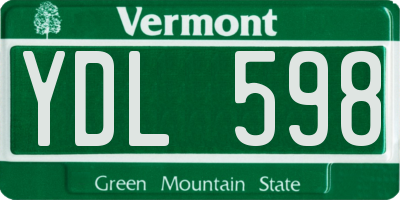 VT license plate YDL598