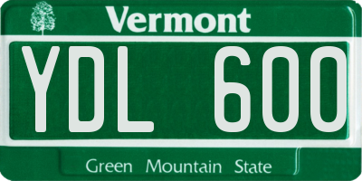 VT license plate YDL600