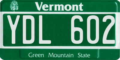 VT license plate YDL602