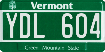 VT license plate YDL604