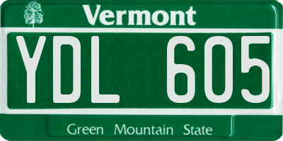 VT license plate YDL605