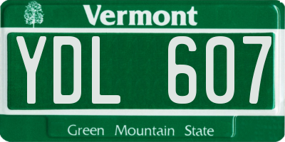 VT license plate YDL607