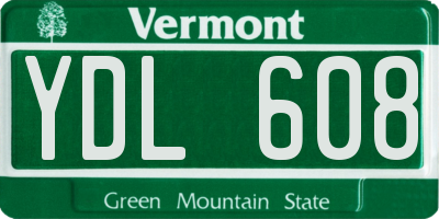 VT license plate YDL608