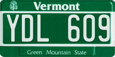 VT license plate YDL609
