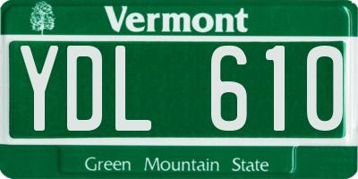 VT license plate YDL610