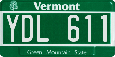 VT license plate YDL611