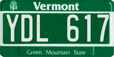 VT license plate YDL617