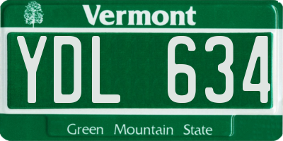VT license plate YDL634